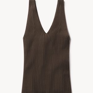 Fluted Rib V-Neck Tank